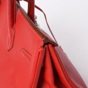 極美品 HERMES エルメス ハンドバッグ バーキン35 トゴ レッド シルバー金具 □I刻印 中古 4a006440