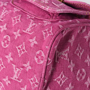 新品同様品 LOUIS VUITTON ルイヴィトン ネオスピーディ ハンドバッグ M95214 モノグラムデニム ピンク ゴールド金具 中古 4a006493