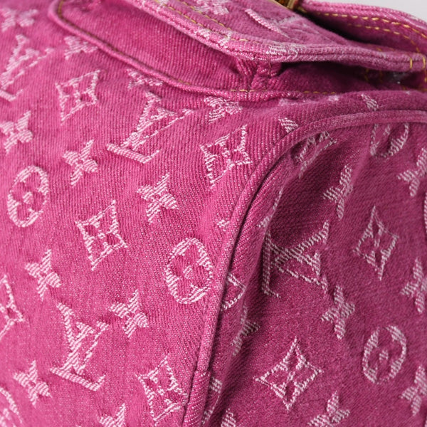 新品同様品 LOUIS VUITTON ルイヴィトン ネオスピーディ ハンドバッグ M95214 モノグラムデニム ピンク ゴールド金具 中古 4a006493