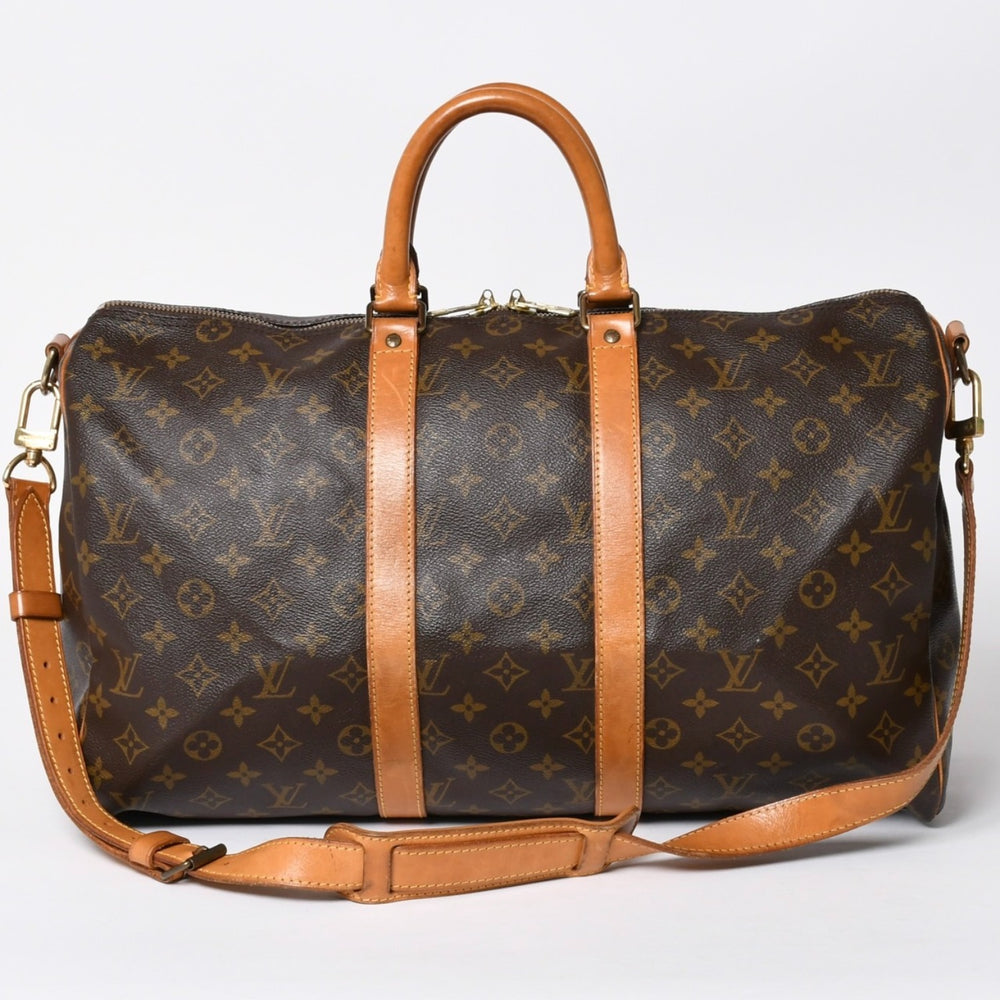 LOUIS VUITTON ルイヴィトン キーポル バンドリエール45 ボストンバッグ M41418 モノグラム ブラウン ゴールド金具 美品 中古 4a006491