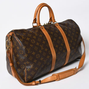 LOUIS VUITTON ルイヴィトン キーポル バンドリエール45 ボストンバッグ M41418 モノグラム ブラウン ゴールド金具 美品 中古 4a006491