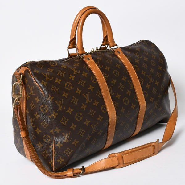 LOUIS VUITTON ルイヴィトン キーポル バンドリエール45 ボストンバッグ M41418 モノグラム ブラウン ゴールド金具 美品 中古 4a006491