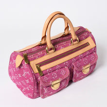 画像をギャラリービューアに読み込む, 新品同様品 LOUIS VUITTON ルイヴィトン ネオスピーディ ハンドバッグ M95214 モノグラムデニム ピンク ゴールド金具 中古 4a006493