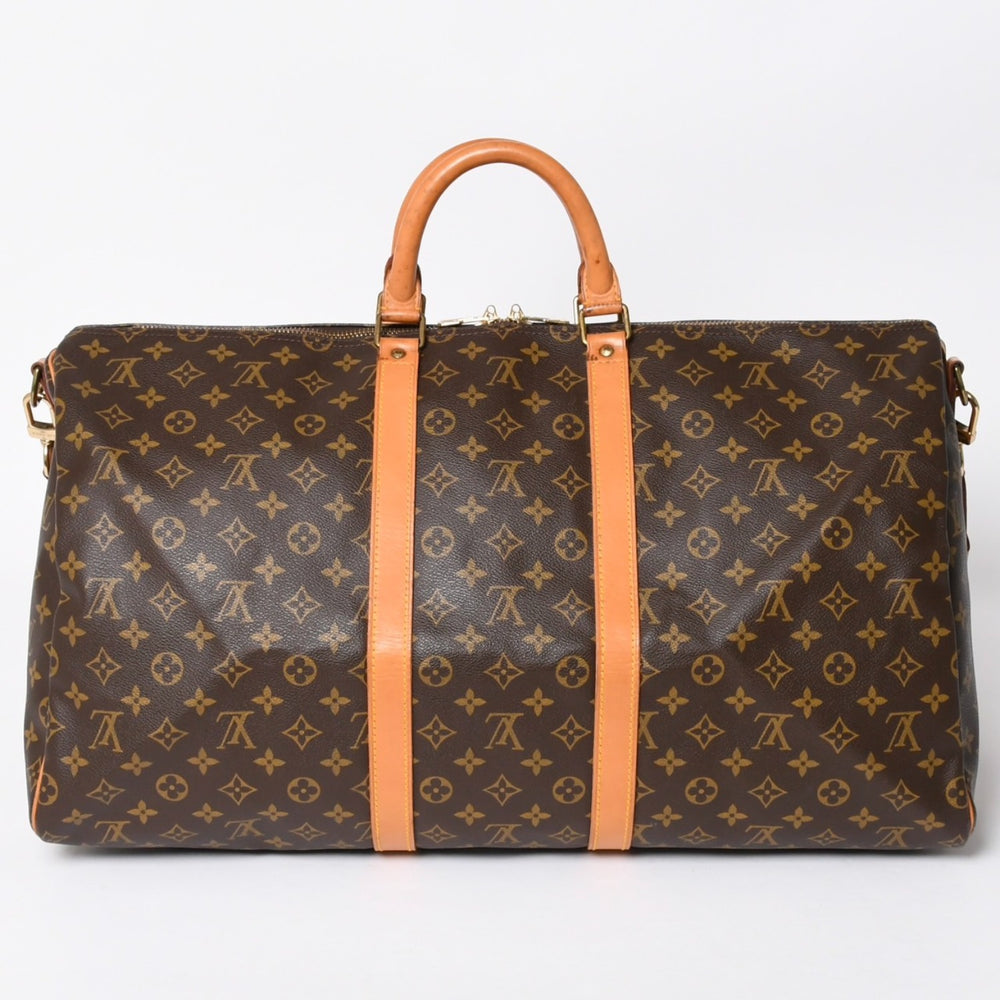 LOUIS VUITTON ルイヴィトン モノグラム キーポルバンドリエール55 2WAY ボストンバック M41414 ブラウン キャンバス 美品 中古 4a006487