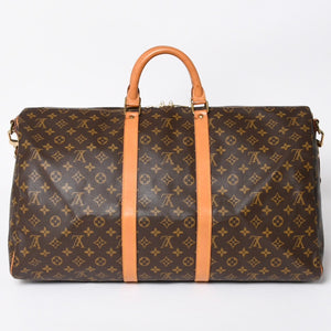 LOUIS VUITTON ルイヴィトン モノグラム キーポルバンドリエール55 2WAY ボストンバック M41414 ブラウン キャンバス 美品 中古 4a006487