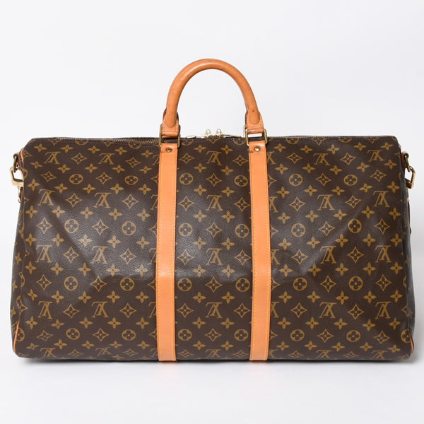 LOUIS VUITTON ルイヴィトン モノグラム キーポルバンドリエール55 2WAY ボストンバック M41414 ブラウン キャンバス 美品 中古 4a006487