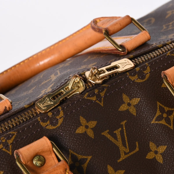 LOUIS VUITTON ルイヴィトン モノグラム キーポルバンドリエール55 2WAY ボストンバック M41414 ブラウン キャンバス 美品 中古 4a006487