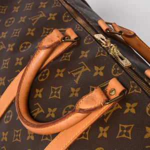 LOUIS VUITTON ルイヴィトン モノグラム キーポルバンドリエール55 2WAY ボストンバック M41414 ブラウン キャンバス 美品 中古 4a006487