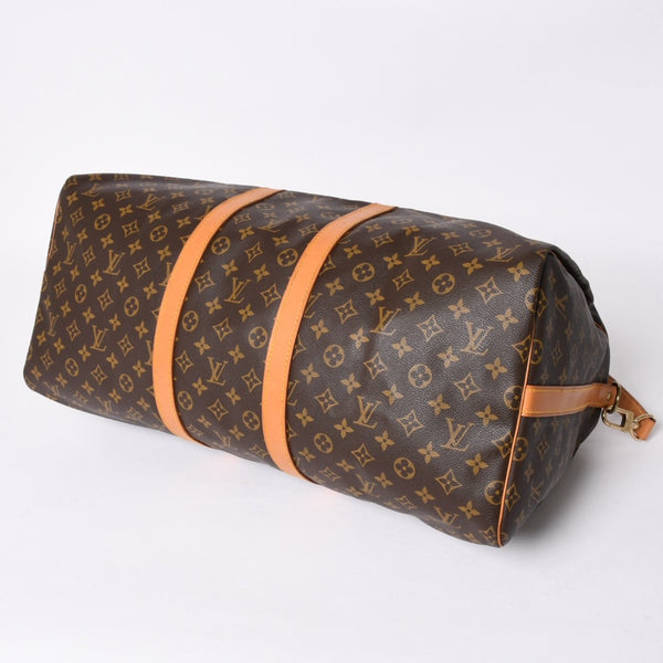 LOUIS VUITTON ルイヴィトン モノグラム キーポルバンドリエール55 2WAY ボストンバック M41414 ブラウン キャンバス 美品 中古 4a006487