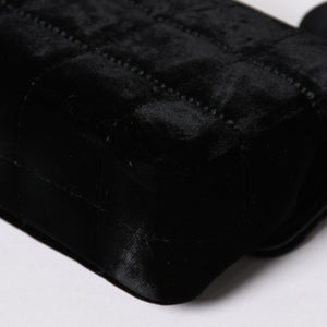 新品同様品 CHANEL シャネル チョコバー ベルベット シングルフラップ シングルチェーンバッグ 6番台 ベロア ゴールド金具 中古 4a006444