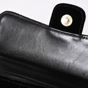 新品同様品 CHANEL シャネル チョコバー ベルベット シングルフラップ シングルチェーンバッグ 6番台 ベロア ゴールド金具 中古 4a006444