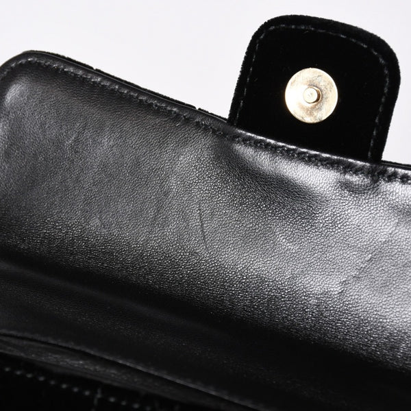 新品同様品 CHANEL シャネル チョコバー ベルベット シングルフラップ シングルチェーンバッグ 6番台 ベロア ゴールド金具 中古 4a006444