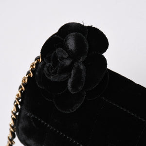 新品同様品 CHANEL シャネル チョコバー ベルベット シングルフラップ シングルチェーンバッグ 6番台 ベロア ゴールド金具 中古 4a006444
