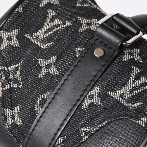 極美品 LOUIS VUITTON ルイヴィトン キーポル XS ショルダーバッグ M81010 モノグラムデニム トリヨンレザー 2WAY シルバー金具 中古 4a006447