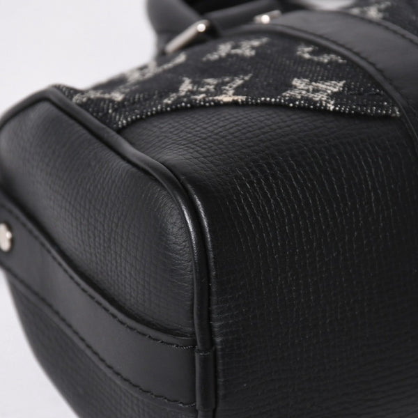 極美品 LOUIS VUITTON ルイヴィトン キーポル XS ショルダーバッグ M81010 モノグラムデニム トリヨンレザー 2WAY シルバー金具 中古 4a006447
