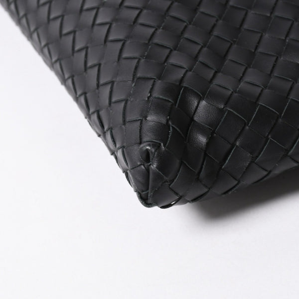 極美品 BOTTEGA VENETA ボッテガヴェネタ ショルダーバッグ イントレチャート 161623 V456C 1000 ブラック レザー 中古 4a006518