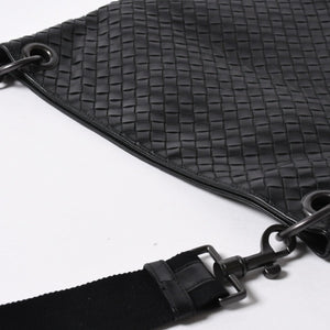 極美品 BOTTEGA VENETA ボッテガヴェネタ ショルダーバッグ イントレチャート 161623 V456C 1000 ブラック レザー 中古 4a006518