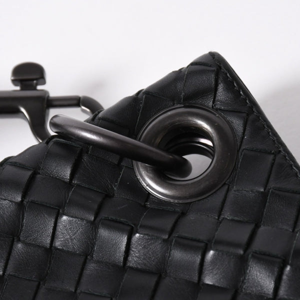 極美品 BOTTEGA VENETA ボッテガヴェネタ ショルダーバッグ イントレチャート 161623 V456C 1000 ブラック レザー 中古 4a006518
