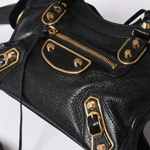 将图片加载到图库查看器中。 極美品 BALENCIAGA バレンシアガ ミニ シティ ハンドバッグ ショルダーバッグ 2WAY 390160 レザー ブラック 中古 4a006396