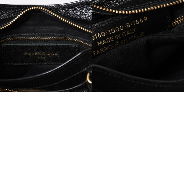 極美品 BALENCIAGA バレンシアガ ミニ シティ ハンドバッグ ショルダーバッグ 2WAY 390160 レザー ブラック 中古 4a006396