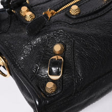 将图片加载到图库查看器中。 極美品 BALENCIAGA バレンシアガ LE CITY MINI ミニ シティ 2WAYバッグ 309544 ブラック ゴールド金具 中古 4a006448