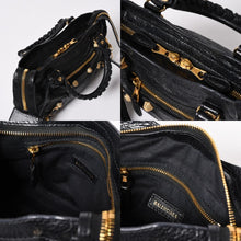 将图片加载到图库查看器中。 極美品 BALENCIAGA バレンシアガ LE CITY MINI ミニ シティ 2WAYバッグ 309544 ブラック ゴールド金具 中古 4a006448