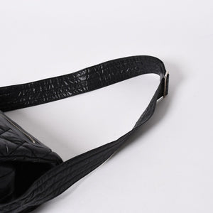 極美品 CHANEL シャネル コココクーン ショルダーバッグ A48616 14番台 ココマーク ナイロン ブラック シルバー金具 キルティング 中古 4a006528