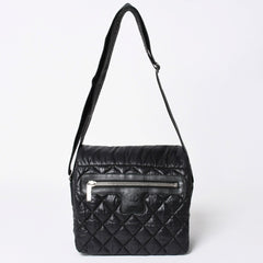 極美品 CHANEL シャネル コココクーン ショルダーバッグ A48616 16番台 ココマーク ナイロン ブラック シルバー金具 キルティング 中古 4a006457