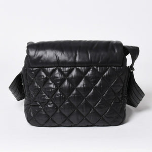 極美品 CHANEL シャネル コココクーン ショルダーバッグ A48616 16番台 ココマーク ナイロン ブラック シルバー金具 キルティング 中古 4a006457