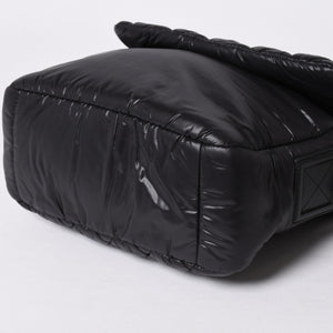 極美品 CHANEL シャネル コココクーン ショルダーバッグ A48616 16番台 ココマーク ナイロン ブラック シルバー金具 キルティング 中古 4a006457