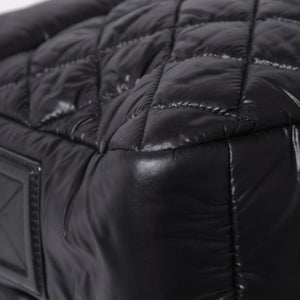 極美品 CHANEL シャネル コココクーン ショルダーバッグ A48616 16番台 ココマーク ナイロン ブラック シルバー金具 キルティング 中古 4a006457