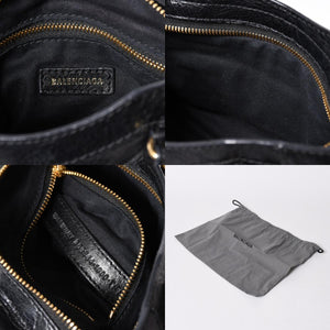 極美品 BALENCIAGA バレンシアガ LE CITY MINI ミニ シティ 2WAYバッグ 309544 ブラック ゴールド金具 中古 4a006448