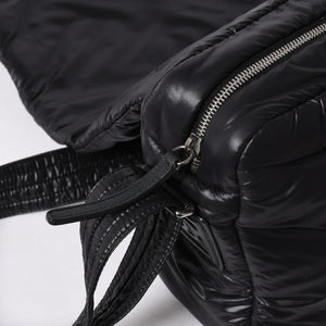 極美品 CHANEL シャネル コココクーン ショルダーバッグ A48616 16番台 ココマーク ナイロン ブラック シルバー金具 キルティング 中古 4a006457
