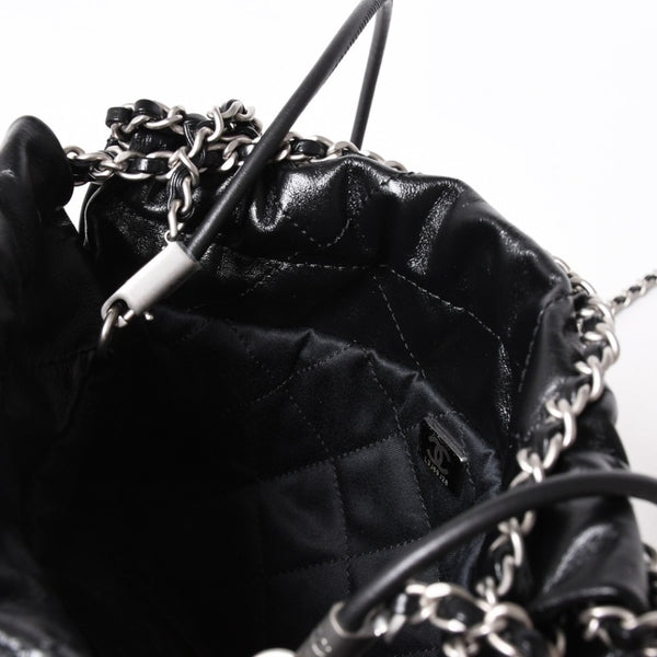 新品同様品 CHANEL シャネル シャネル22 ミニバッグ 2WAY ハンドバッグ ショルダーバッグ ランダム番台 ブラック シルバー金具 中古 4a006458
