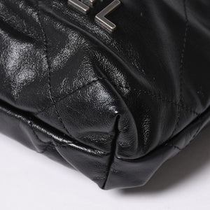 新品同様品 CHANEL シャネル シャネル22 ミニバッグ 2WAY ハンドバッグ ショルダーバッグ ランダム番台 ブラック シルバー金具 中古 4a006458
