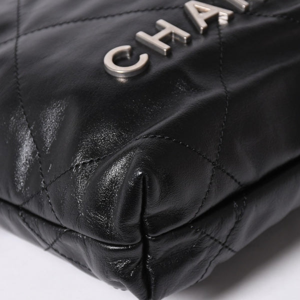新品同様品 CHANEL シャネル シャネル22 ミニバッグ 2WAY ハンドバッグ ショルダーバッグ ランダム番台 ブラック シルバー金具 中古 4a006458
