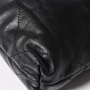 新品同様品 CHANEL シャネル シャネル22 ミニバッグ 2WAY ハンドバッグ ショルダーバッグ ランダム番台 ブラック シルバー金具 中古 4a006458