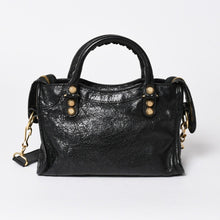 将图片加载到图库查看器中。 極美品 BALENCIAGA バレンシアガ LE CITY MINI ミニ シティ 2WAYバッグ 309544 ブラック ゴールド金具 中古 4a006448