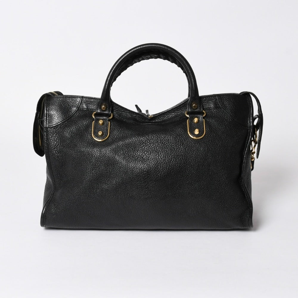 極美品 BALENCIAGA バレンシアガ メタリック エッジシティ レザー 2WAY ハンドバッグ ショルダーバッグ ゴールド金具 505984 中古 4a006412