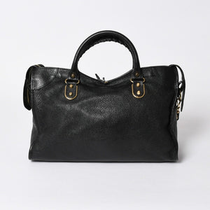 Very Good Condition BALENCIAGA Metallic Edge City Leather 2WAY Handbag Shoulder Bag Gold Hardware 505984 Used 4a006412