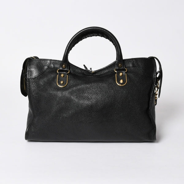 Very Good Condition BALENCIAGA Metallic Edge City Leather 2WAY Handbag Shoulder Bag Gold Hardware 505984 Used 4a006412