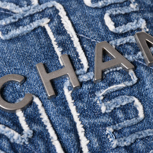 Like new CHANEL CHANEL22 mini 2WAY shoulder bag here mark AS3980 denim blue silver hardware used 4a006452