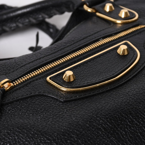 Very Good Condition BALENCIAGA Metallic Edge City Leather 2WAY Handbag Shoulder Bag Gold Hardware 505984 Used 4a006412