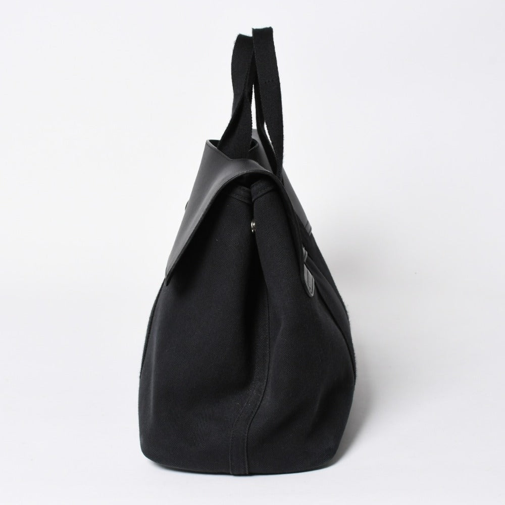 HERMES Handbag Valparaiso MM Handbag Tote Bag Black Silver Hardware Good Condition Used 4a006384