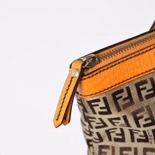 将图片加载到图库查看器中。 極美品 FENDI フェンディ ズッキーノ トートバッグ ハンドバッグ 8BH179 キャンバス レザー ブラウン オレンジ ゴールド金具 中古 4a006516