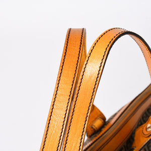 Very good condition FENDI Zucchino tote bag handbag 8BH179 canvas leather brown orange gold hardware used 4a006516