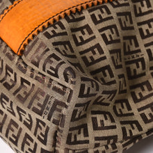将图片加载到图库查看器中。 極美品 FENDI フェンディ ズッキーノ トートバッグ ハンドバッグ 8BH179 キャンバス レザー ブラウン オレンジ ゴールド金具 中古 4a006516