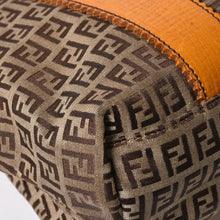 将图片加载到图库查看器中。 極美品 FENDI フェンディ ズッキーノ トートバッグ ハンドバッグ 8BH179 キャンバス レザー ブラウン オレンジ ゴールド金具 中古 4a006516