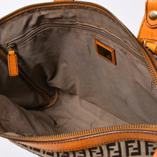将图片加载到图库查看器中。 極美品 FENDI フェンディ ズッキーノ トートバッグ ハンドバッグ 8BH179 キャンバス レザー ブラウン オレンジ ゴールド金具 中古 4a006516