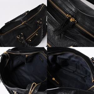 Very Good Condition BALENCIAGA Metallic Edge City Leather 2WAY Handbag Shoulder Bag Gold Hardware 505984 Used 4a006412